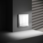 Выключатель встраиваемый VOLTUM S70 трехклавишный 10А, (белый глянцевый) (VLS030101)