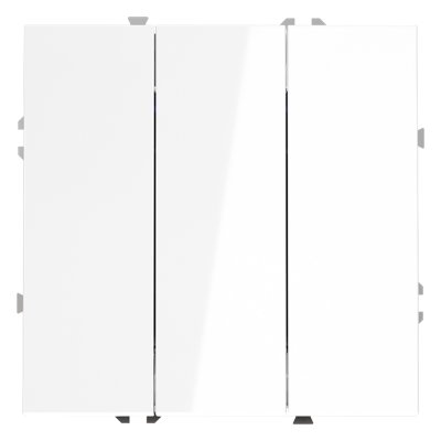 Выключатель встраиваемый VOLTUM S70 трехклавишный 10А, (белый глянцевый) (VLS030101)