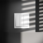 Выключатель встраиваемый VOLTUM S70 трехклавишный 10А, (белый матовый) (VLS030102)