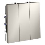 Выключатель встраиваемый VOLTUM S70 трехклавишный 10А, (кашемир) (VLS030103)