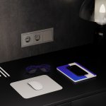 Выключатель встраиваемый VOLTUM S70 трехклавишный 10А, (шелк) (VLS030104)