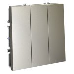 Выключатель встраиваемый VOLTUM S70 трехклавишный 10А, (шелк) (VLS030104)