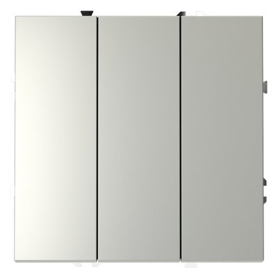 Выключатель встраиваемый VOLTUM S70 трехклавишный 10А, (сталь) (VLS030105)