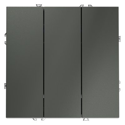 Выключатель встраиваемый VOLTUM S70 трехклавишный 10А, (титан) (VLS030106)