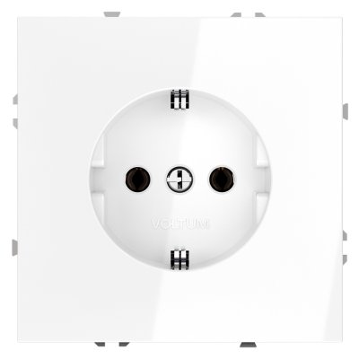 Розетка встраиваемая VOLTUM S70 с заземлением 16А, (белый глянцевый) (VLS040101)