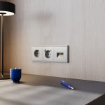 Розетка встраиваемая VOLTUM S70 с заземлением 16А, (шелк) (VLS040104)