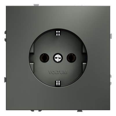 Розетка встраиваемая VOLTUM S70 с заземлением 16А, (титан) (VLS040106)