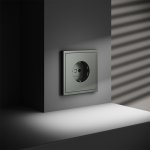 Розетка встраиваемая VOLTUM S70 с заземлением 16А, (титан) (VLS040106)