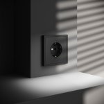 Розетка встраиваемая VOLTUM S70 с заземлением 16А, (черный матовый) (VLS040108)