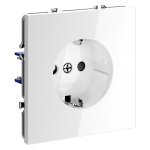 Розетка встраиваемая VOLTUM S70 с заземлением и защитными шторками, 16А, (белый глянцевый) (VLS040201)