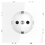 Розетка встраиваемая VOLTUM S70 с заземлением и защитными шторками, 16А, (белый глянцевый) (VLS040201)