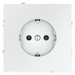 Розетка встраиваемая VOLTUM S70 с заземлением и защитными шторками, 16А, (белый матовый) (VLS040202)