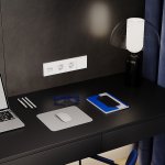 Розетка встраиваемая VOLTUM S70 с заземлением и защитными шторками, 16А, (белый матовый) (VLS040202)