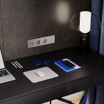 Розетка встраиваемая VOLTUM S70 с заземлением и защитными шторками, 16А, (кашемир) (VLS040203)