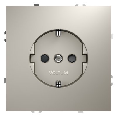 Розетка встраиваемая VOLTUM S70 с заземлением и защитными шторками, 16А, (кашемир) (VLS040203)