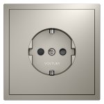 Розетка встраиваемая VOLTUM S70 с заземлением и защитными шторками, 16А, (кашемир) (VLS040203)