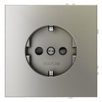Розетка встраиваемая VOLTUM S70 с заземлением и защитными шторками, 16А, (шелк) (VLS040204)