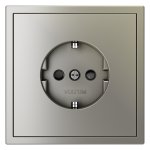 Розетка встраиваемая VOLTUM S70 с заземлением и защитными шторками, 16А, (шелк) (VLS040204)