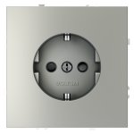 Розетка встраиваемая VOLTUM S70 с заземлением и защитными шторками, 16А, (сталь) (VLS040205)