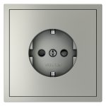 Розетка встраиваемая VOLTUM S70 с заземлением и защитными шторками, 16А, (сталь) (VLS040205)