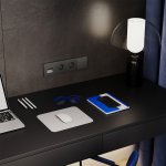 Розетка встраиваемая VOLTUM S70 с заземлением и защитными шторками, 16А, (титан) (VLS040206)