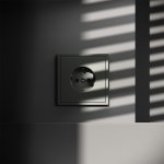 Розетка встраиваемая VOLTUM S70 с заземлением и защитными шторками, 16А, (титан) (VLS040206)