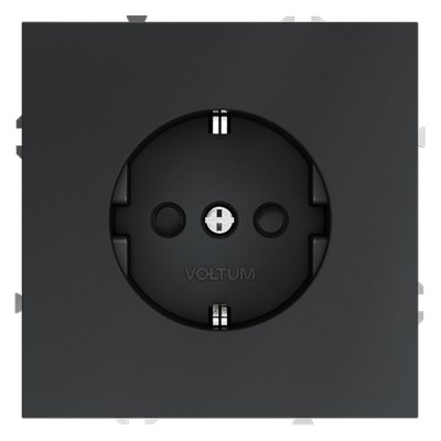 Розетка встраиваемая VOLTUM S70 с заземлением и защитными шторками, 16А, (графит) (VLS040207) Розетка встраиваемая VOLTUM S70 с заземлением и защитными шторками, 16А, (графит) (VLS040207)