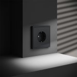 Розетка встраиваемая VOLTUM S70 с заземлением и защитными шторками, 16А, (графит) (VLS040207)