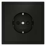 Розетка встраиваемая VOLTUM S70 с заземлением и защитными шторками, 16А, (черный матовый) (VLS040208)