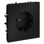 Розетка встраиваемая VOLTUM S70 с заземлением и защитными шторками, 16А, (черный матовый) (VLS040208)