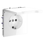 Розетка встраиваемая VOLTUM S70 с заземлением, защитными шторками и крышкой 16А, (белый глянцевый) (VLS040301)