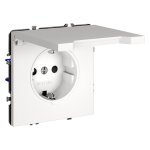 Розетка встраиваемая VOLTUM S70 с заземлением, защитными шторками и крышкой 16А, (белый матовый) (VLS040302)