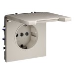Розетка встраиваемая VOLTUM S70 с заземлением, защитными шторками и крышкой 16А, (кашемир) (VLS040303)
