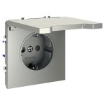 Розетка встраиваемая VOLTUM S70 с заземлением, защитными шторками и крышкой 16А, (шелк) (VLS040304)