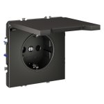 Розетка встраиваемая VOLTUM S70 с заземлением, защитными шторками и крышкой 16А, (титан) (VLS040306)