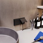 Розетка встраиваемая VOLTUM S70 с заземлением, защитными шторками и крышкой 16А, (черный матовый) (VLS040308)