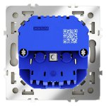 Розетка встраиваемая VOLTUM S70 с заземлением и защитными шторками, 16А, с USB, A+A, (сталь) (VLS040405)