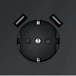 Розетка встраиваемая VOLTUM S70 с заземлением и защитными шторками, 16А, с USB, A+A, (графит) (VLS040407)