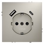Розетка встраиваемая VOLTUM S70 с заземлением и защитными шторками, 16А, с USB, A+С, (кашемир) (VLS040503)