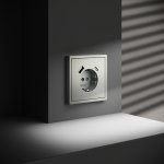 Розетка встраиваемая VOLTUM S70 с заземлением и защитными шторками, 16А, с USB, A+С, (сталь) (VLS040505)