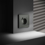 Розетка встраиваемая VOLTUM S70 с заземлением и защитными шторками, 16А, с USB, A+С, (титан) (VLS040506)