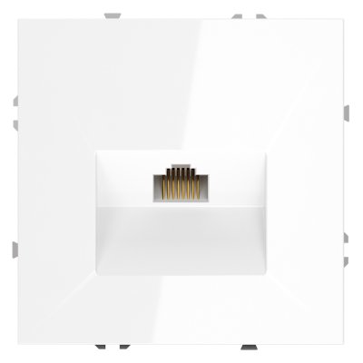 Розетка компьютерная встраиваемая VOLTUM S70 RJ45 кат.6, (белый глянцевый) (VLS060101)