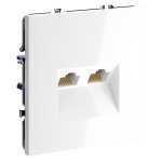 Розетка компьютерная встраиваемая VOLTUM S70 двойная RJ45+RJ45 кат.6, (белый глянцевый) (VLS060201)