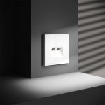 Розетка компьютерная встраиваемая VOLTUM S70 двойная RJ45+RJ45 кат.6, (белый глянцевый) (VLS060201)