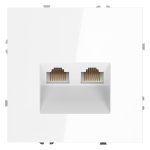 Розетка компьютерная встраиваемая VOLTUM S70 двойная RJ45+RJ45 кат.6, (белый глянцевый) (VLS060201)