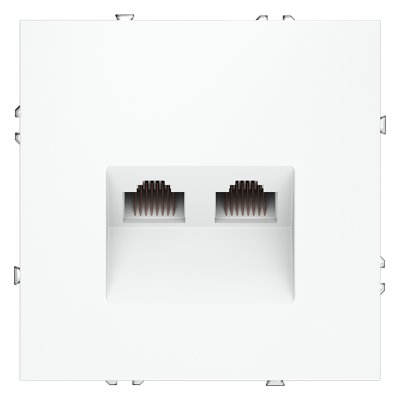 Розетка компьютерная встраиваемая VOLTUM S70 двойная RJ45+RJ45 кат.6, (белый матовый) (VLS060202)