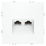 Розетка компьютерная встраиваемая VOLTUM S70 двойная RJ45+RJ45 кат.6, (белый матовый) (VLS060202)