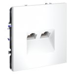 Розетка компьютерная встраиваемая VOLTUM S70 двойная RJ45+RJ45 кат.6, (белый матовый) (VLS060202)