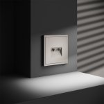 Розетка компьютерная встраиваемая VOLTUM S70 двойная RJ45+RJ45 кат.6, (кашемир) (VLS060203)