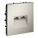 Розетка компьютерная встраиваемая VOLTUM S70 двойная RJ45+RJ45 кат.6, (кашемир) (VLS060203)